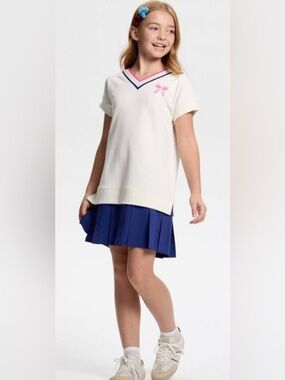 NWT-Small girls Preppy french-terry cloth 
Breathable & lightweight tennis-dress